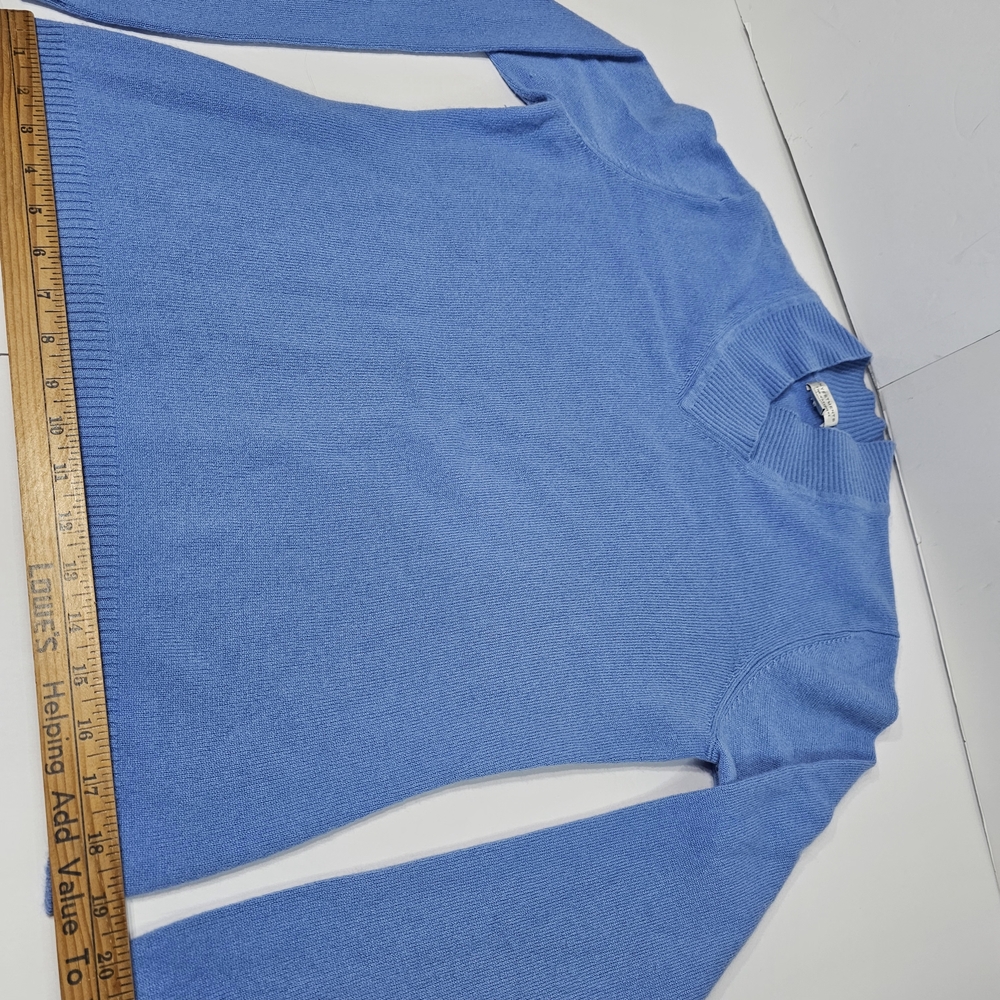 Investments Light Blue V-Neck Sweater 100% Cashmere Sz M - Picture 10 of 13